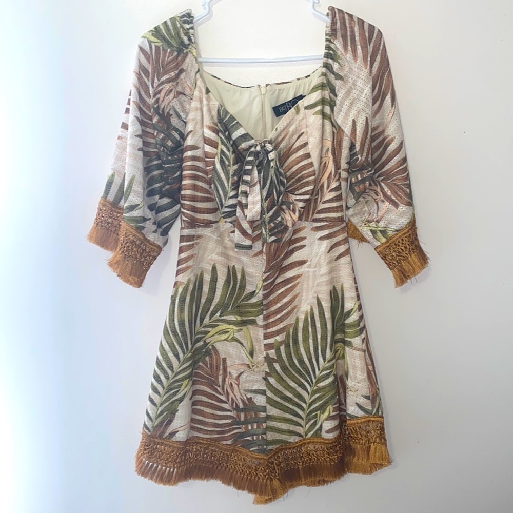 PatBO Palmeira Fringe Off the Shoulder Romper